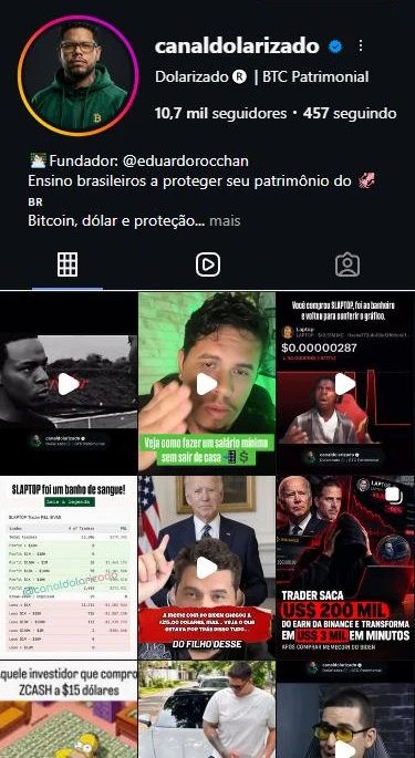 Perfil do Dolarizado no Instagram